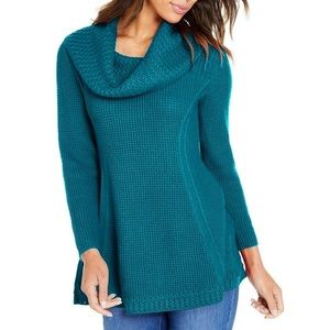 NEW - Turtleneck Solid Color Sweater, Color: Lake Blue, Size: Small